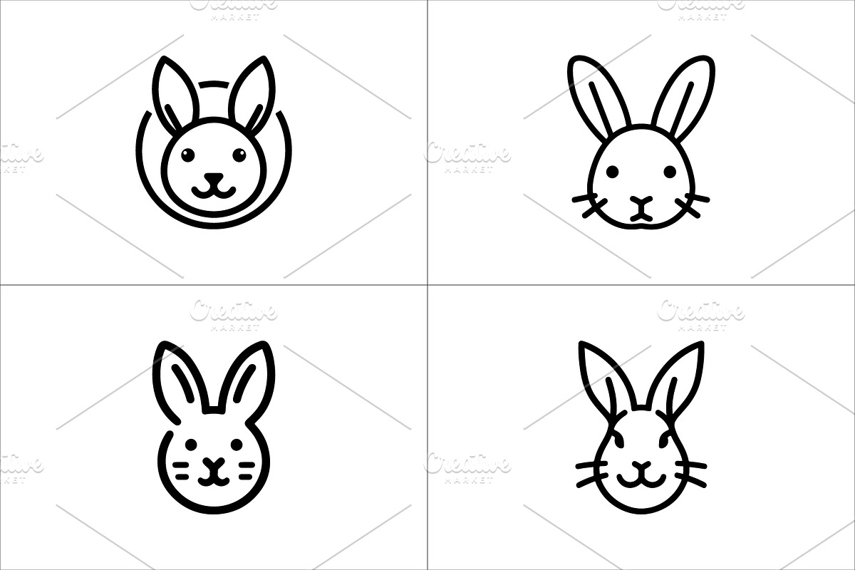 Rabbit Outline Logo Set, a Branding & Logo Template by Vectorium Studio (Photo 1 of 5)