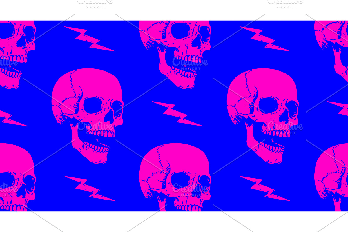 Death Skull. Halloween card, a Texture Illustration by Foxys Graphic