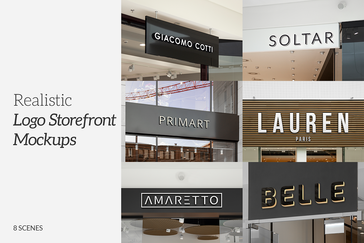 3D Logo Storefront Mockups, an Advertising Mockup by Mint Mockups (Photo 1 of 11)