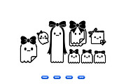Kawaii Bow Ghost Clipart, an Illustration by designvectx (Thumbnail 1 of 3)