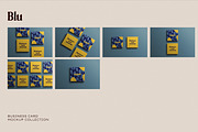 Square Blue Business Card Mockup, an Advertising Mockup by Sigelt (Thumbnail 2 of 9)