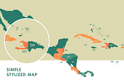 Central America & Caribbean Map, a Graphic by Ben Buysse (Thumbnail 2 of 4)