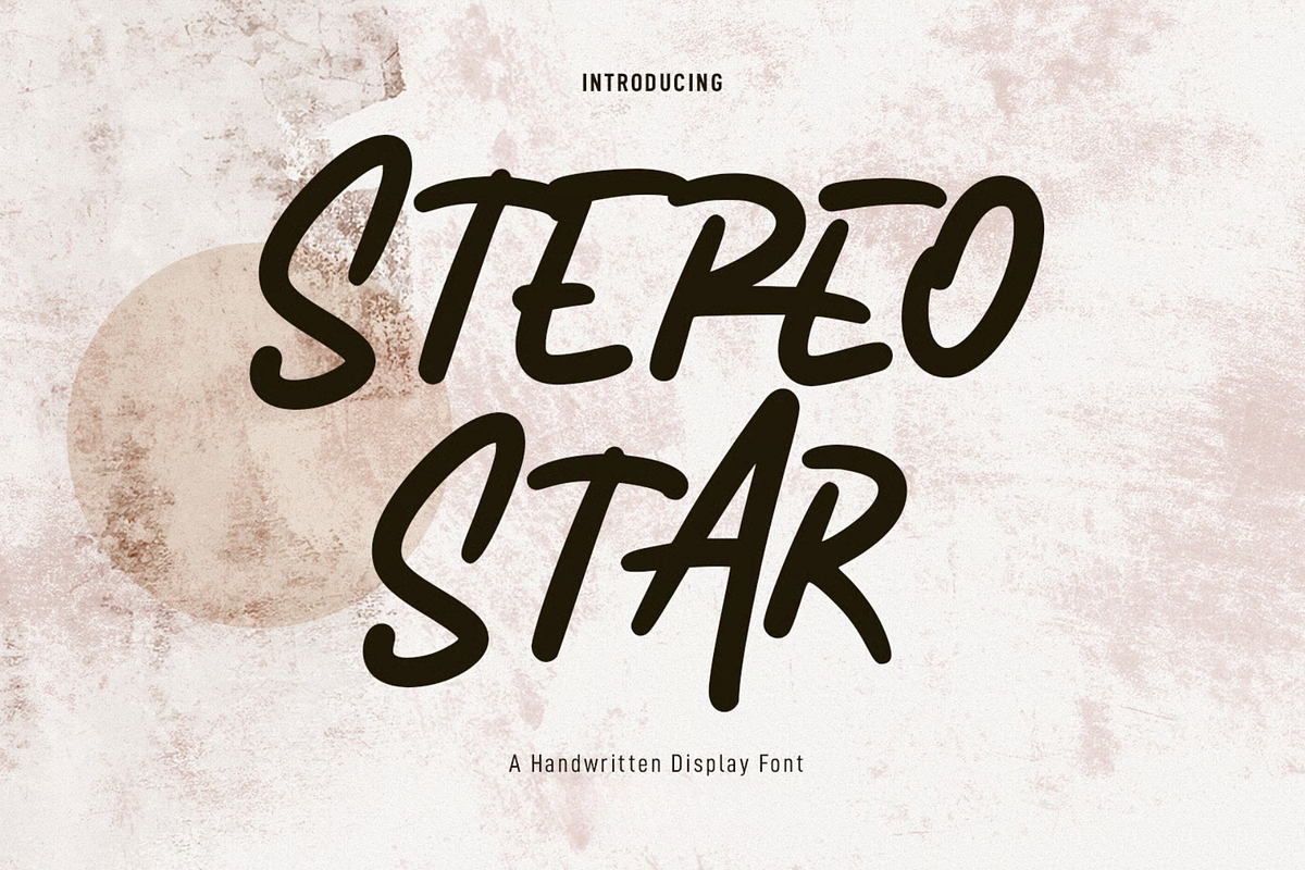 Stereo Star Handwritten Font, a Handwritten Font by MACK 75 (Photo 1 of 3)