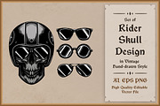 Rider Skull Design Vintage Handdrawn, an Illustration by vectstudio (Thumbnail 1 of 3)