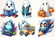 Ghost School Clipart PNG, an Illustration by DreamCafeArt (Thumbnail 2 of 5)
