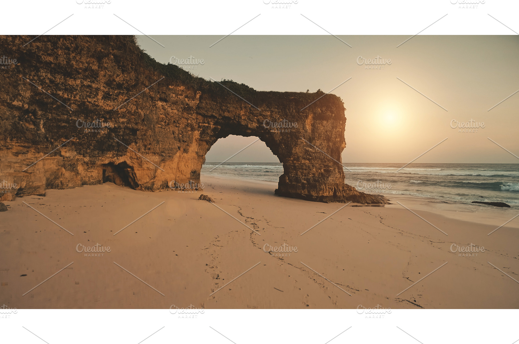 Cliff unique wall with giant hole at, a Nature Photo by Goinyk