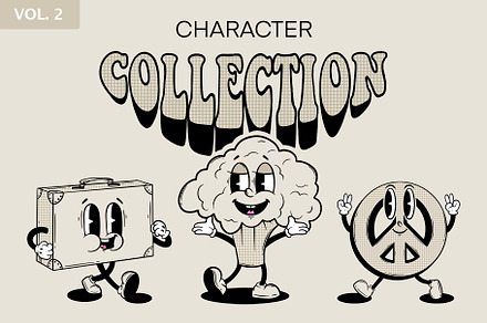 Retro Characters Collection, a Food Illustration by Alina Sh