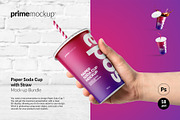Paper Soda Cup Mockup Bundle, a Cups & Container Mockup by PrimeMockup (Thumbnail 1 of 11)