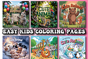 Cute Animal Coloring Pages For Kids, an Animal Illustration by Printable Design Store (Thumbnail 2 of 4)