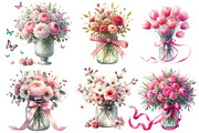 Valentine Flowers in Jar Clipart, an Illustration by Designworld (Thumbnail 4 of 5)