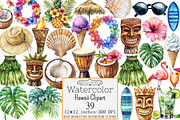Watercolor Hawaii Clipart, a Seasonal Illustration by Design Market (Thumbnail 1 of 4)