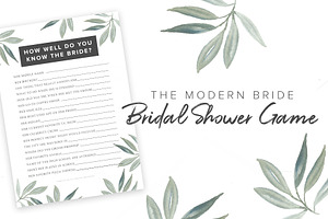 Modern Bridal Shower Game Template