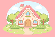 Sweet Cute Fairy House Cartoon, a Decorative Illustration by Artpon Illustration (Thumbnail 2 of 3)