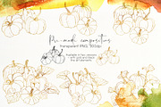 Pumpkins Watercolor pumpkin clipart, a Seasonal Illustration by Yuliya Derbisheva (Thumbnail 7 of 11)