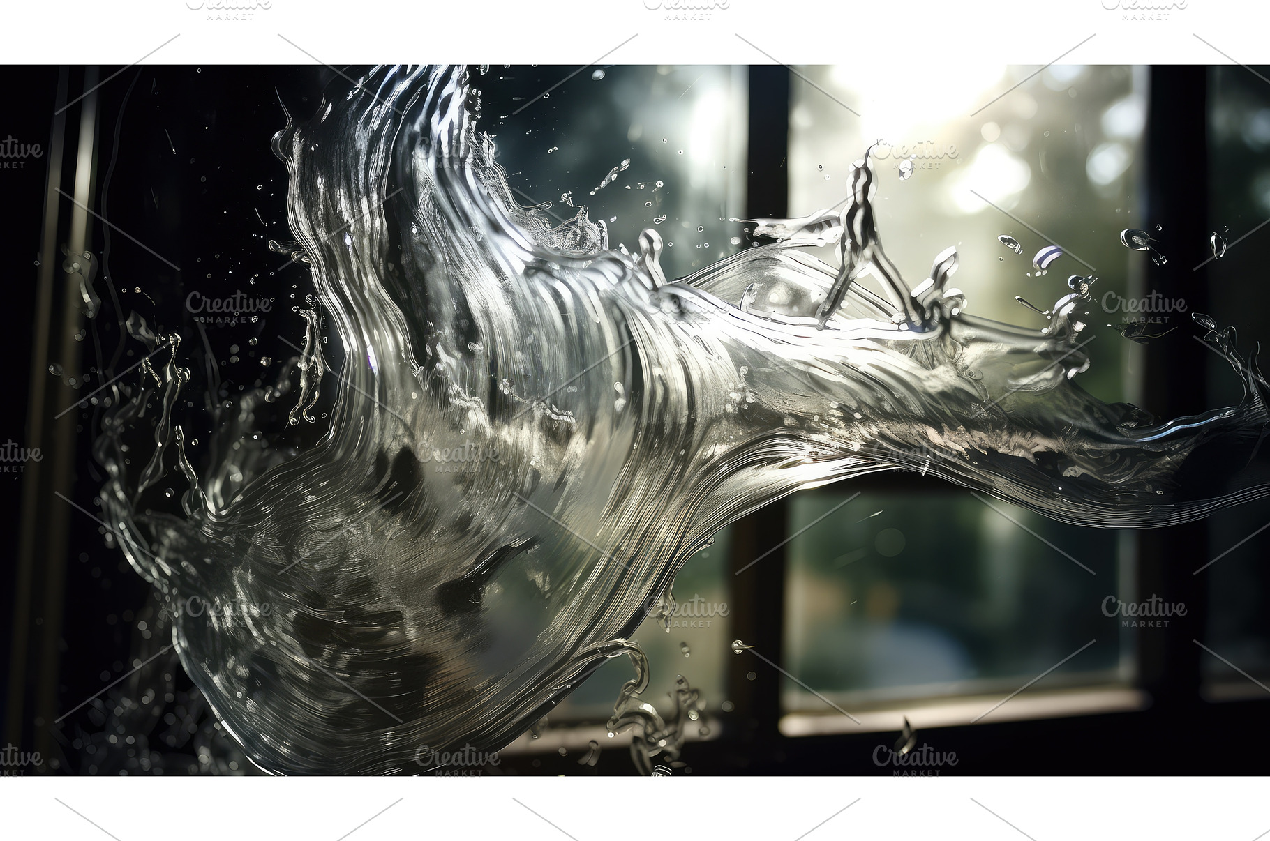 glass spraying water transparent ai, an Abstract Photo by pikepicture