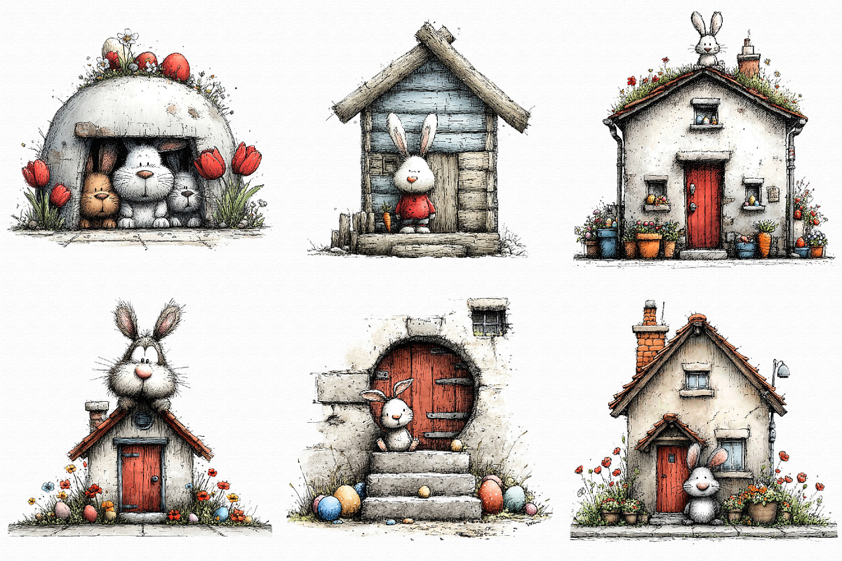 Easter Bunny House Clipart, an Illustration by Libby Wishes (Photo 2 of 6)