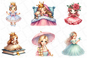 Watercolor Princess Clipart, an Illustration by DreamPrint404 (Thumbnail 3 of 6)