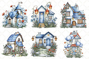 Watercolor Cute Spring House Clipart, an Illustration by Black Bird Studio (Thumbnail 3 of 5)