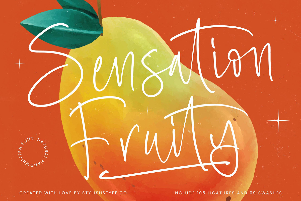 Sensation Fruity Natural Handwritten, a Script Font by stylishtype.co (Photo 1 of 20)