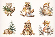 Watercolor Christmas Cabin Clipart, a Transportation Illustration by Digital Artistic99 (Thumbnail 3 of 8)
