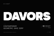 Davors - Geometric Sans Serif, a Sans Serif Font by Hasbi Creative (Thumbnail 1 of 15)