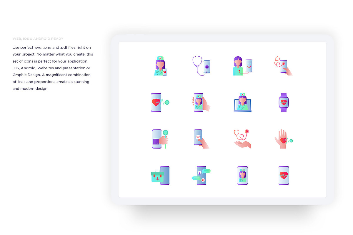 Telemedicine | 32 Icons Set, an Outline Icon by Marina Silence (Photo 16 of 17)