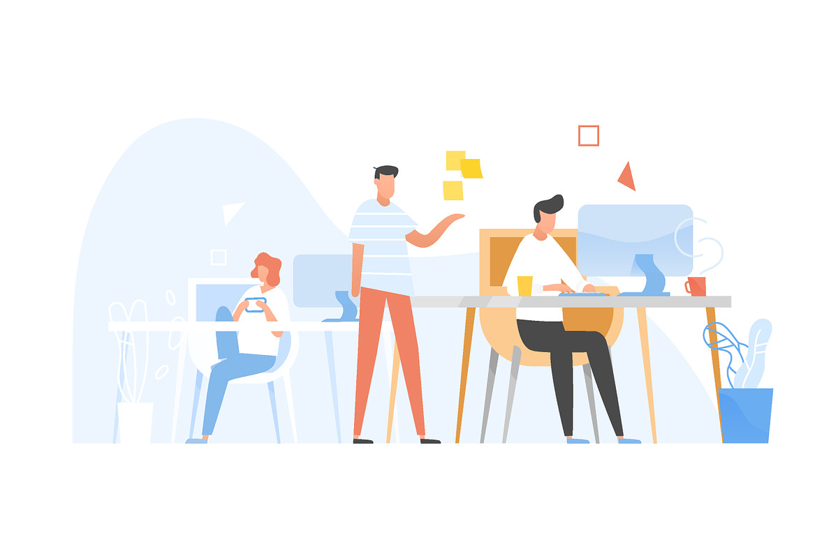 Office work banner, a Work Illustration by Good Studio