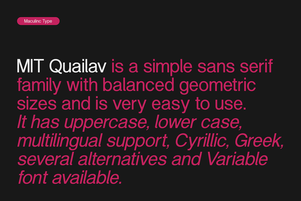 MIT Quailav | Variable Font, a Sans Serif Font by Maculinc Type (Photo 7 of 10)