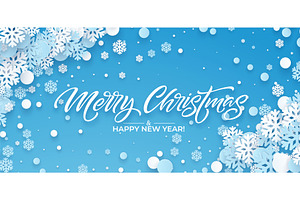 Festive blue Christmas background