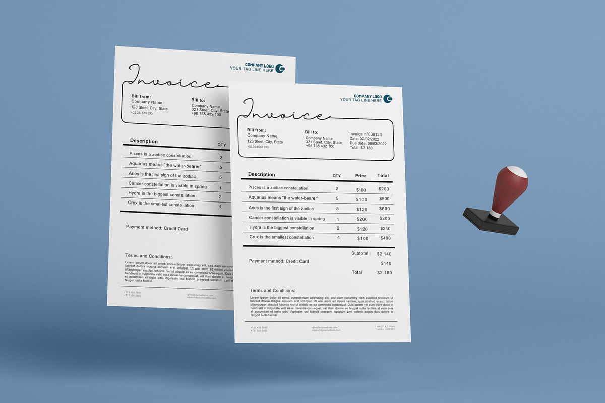 Editable Invoice Template - CANVA, a Templates & Theme by iloveTemplate (Photo 2 of 2)