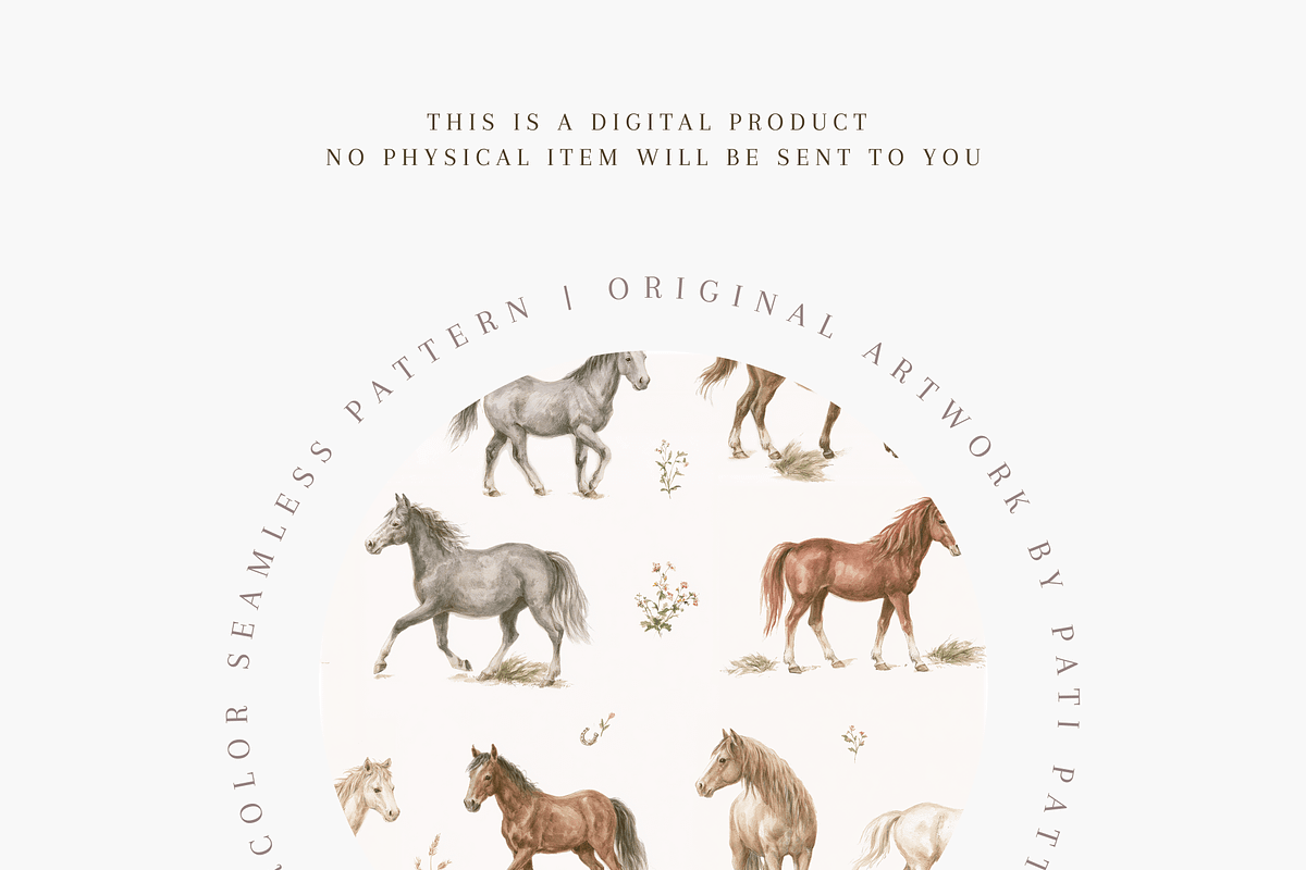 Seamless Horses Pattern PNG, a Pattern Graphic by Pati Charm Studio (Photo 4 of 6)