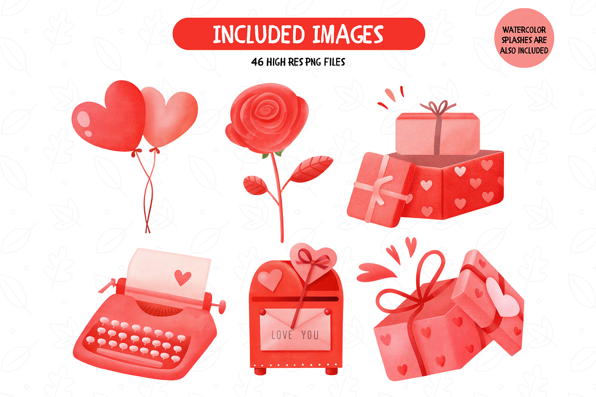 Cute Love Whimsy Valentines Clipart, an Illustration by TatiMockup (Photo 4 of 6)