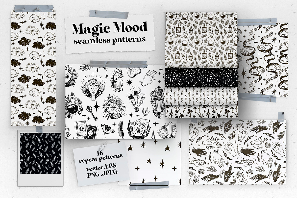Magic Seamless Patterns Collection, a Pattern Graphic by Julia M. Watercolor (Photo 1 of 11)