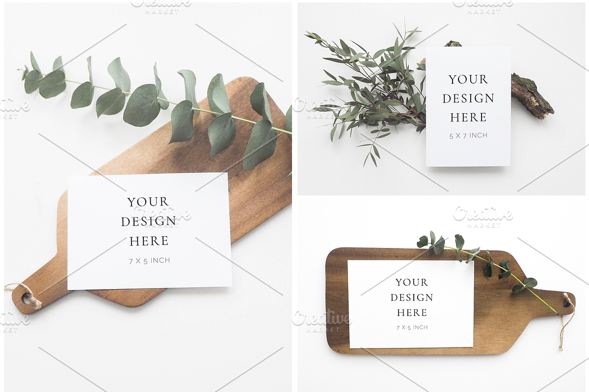 Eucalyptus Rustic Mockup Bundle, a Print Template by Imperium Nordique (Photo 2 of 5)