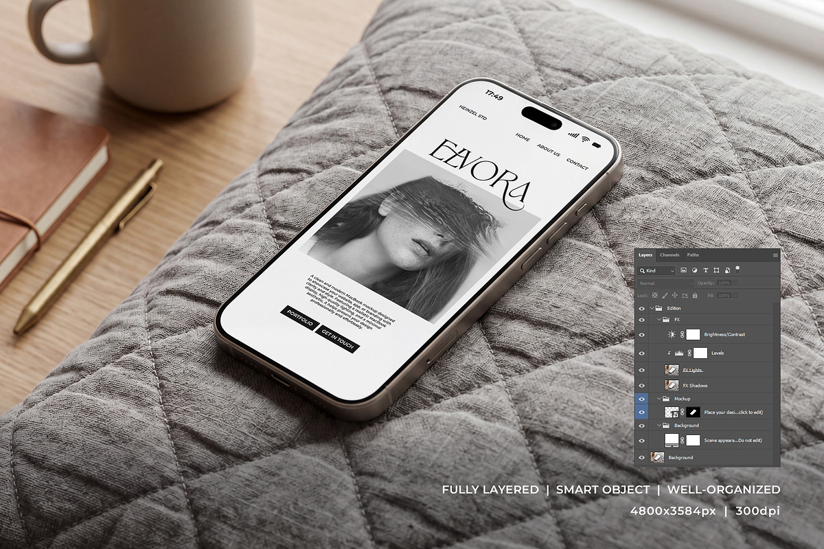 Elvora - iPhone Device Mockup, an iPhone Mockup by Heinzel Std Mockup (Photo 2 of 5)