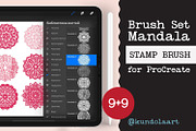 Procreate Brushes. Mandala stamp, a Brush Add-On by KundolaArt (Thumbnail 1 of 3)