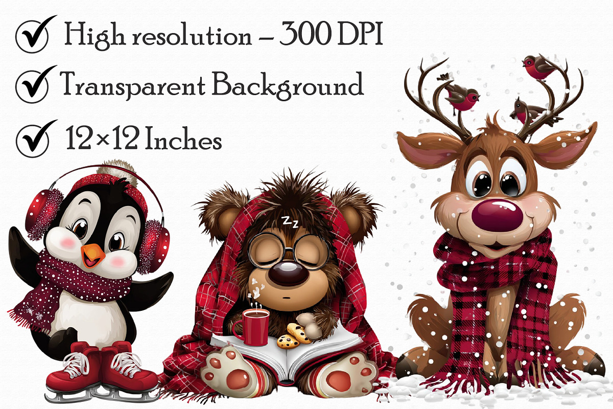 Whimsical Cozy Winter Animals Clipar, an Illustration by Libby Wishes (Photo 2 of 3)