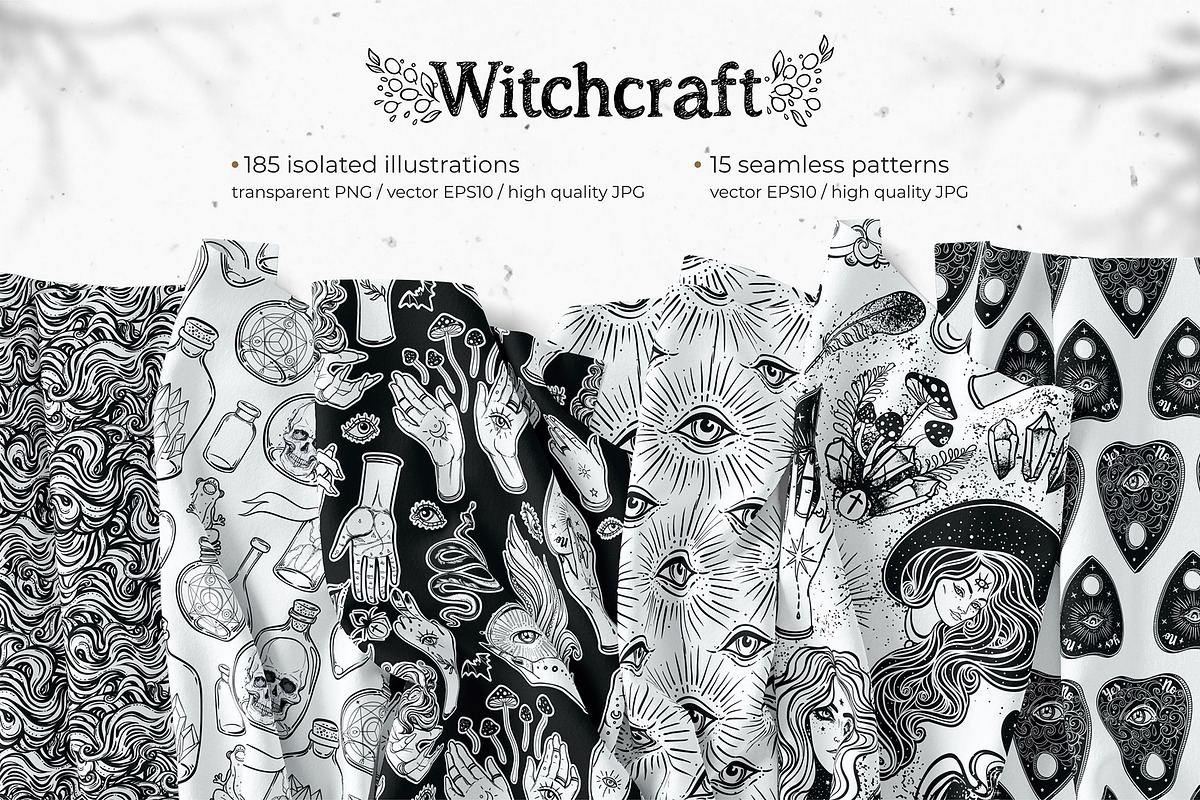 Witchcraft vector set of 200, a Food Illustration by Varvara Gorbash (Photo 10 of 13)
