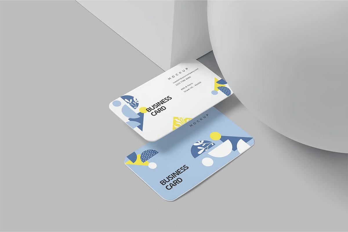 Business Card Mockup Round Corners, an Advertising Mockup by megostudi0 (Photo 2 of 5)