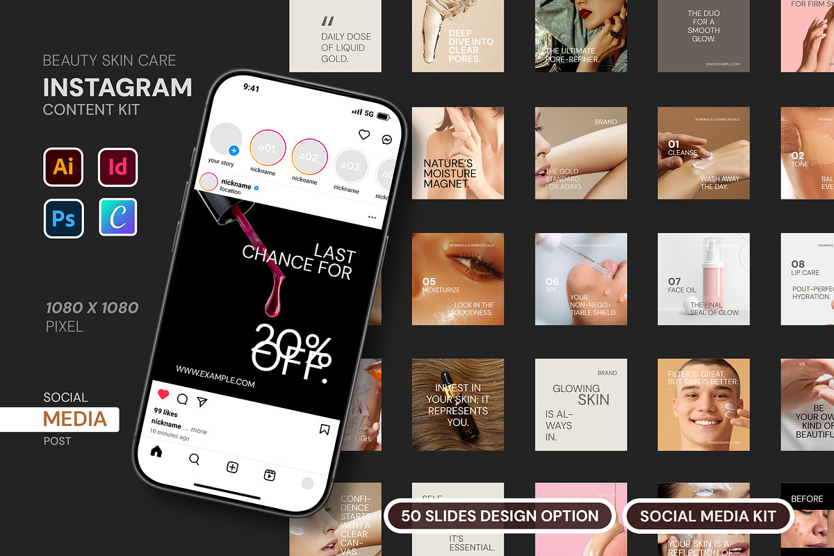 BEAUTY & FASHION social media Post, a Social Media Template by Artisan Vibes (Photo 1 of 9)