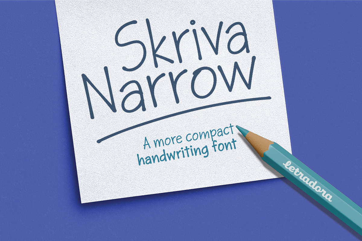 Skriva Narrow Handwriting Font, a Handwritten Font by Letradora (Photo 1 of 7)