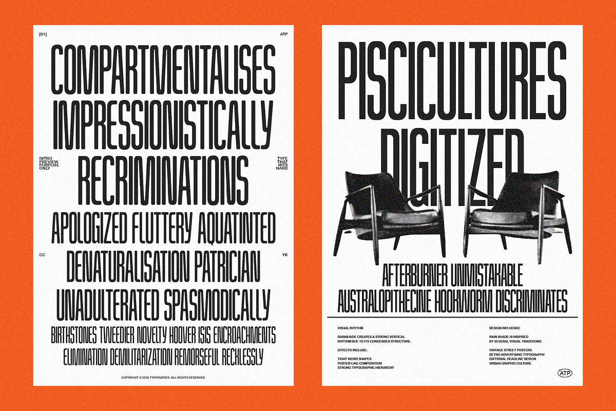 Rainshade - Condensed Display Font, a Sans Serif Font by Typeparties (Photo 8 of 12)