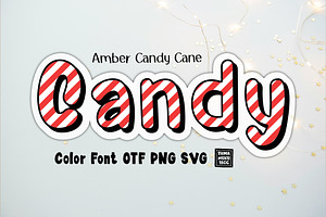 Amber Candy Cane OTF PNG SVG, a Symbol Font by DREAMs Soul G.