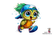 Sea Turtle Sport Runner PNG Bundle, a Graphic by Clipart Bloom (Thumbnail 7 of 16)