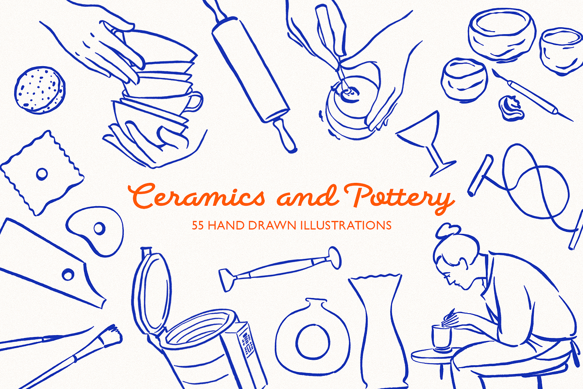 Pottery & Ceramics Illustration Set, a Person Illustration by Studio Papercuts (Photo 1 of 7)