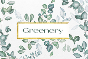 Greenery. Watercolor illustration