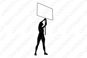 Protest Rally March Picket Sign, a Person Illustration by Christos Georghiou