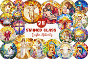 Round Stained Glass Easter Nativity, an Illustration by CreationArt (Thumbnail 1 of 5)