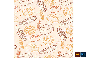 Bakery Hand-drawn Bakery Pattern, a Pattern Graphic by MISS CHATZ