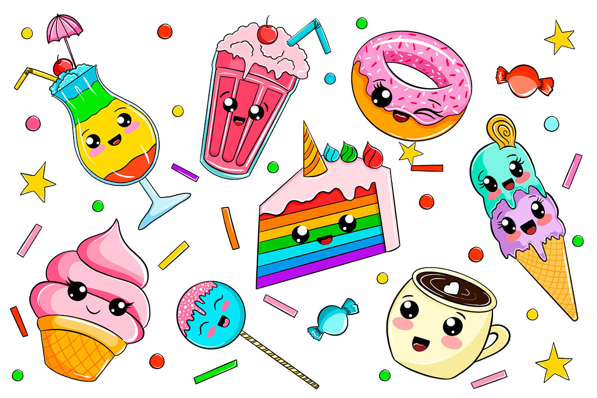 Set of cute sweet icons, an Object Graphic by PatapovaVika (Photo 2 of 6)